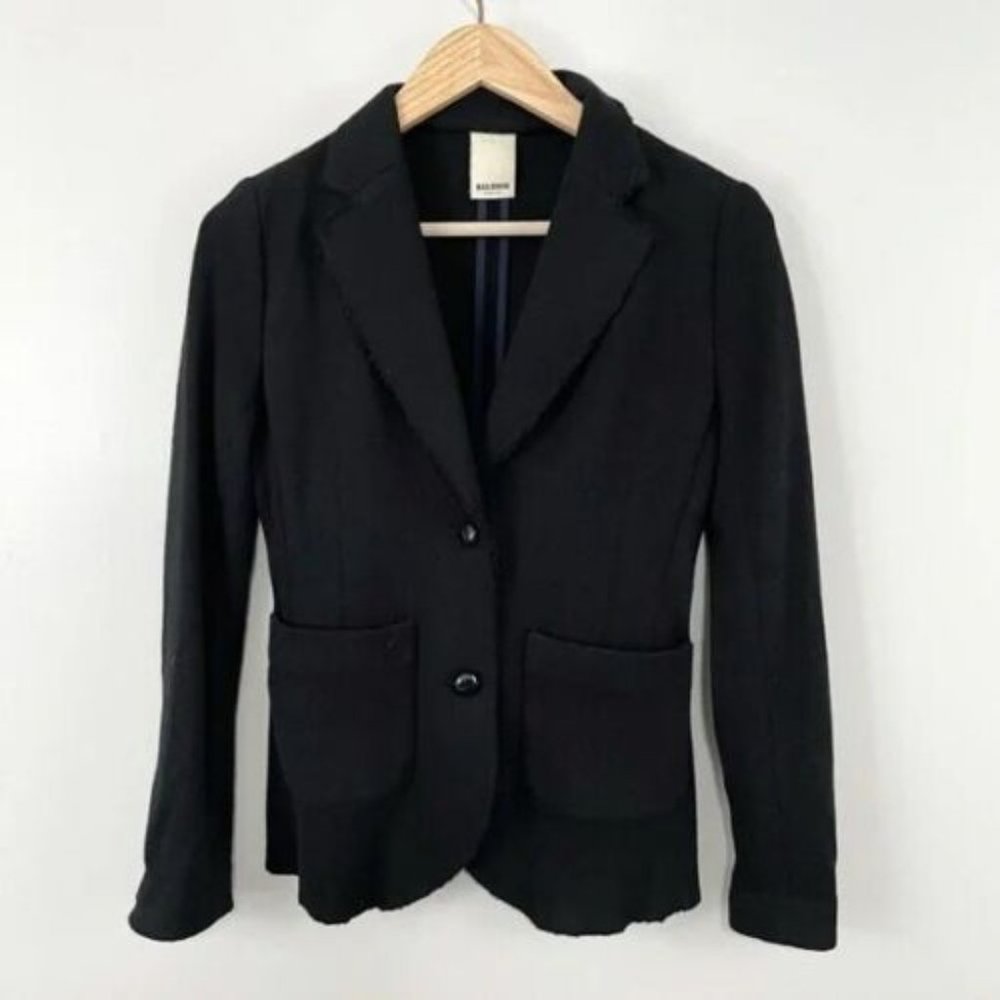Baldwin Kansas City Black Wool Blend Blazer - Size S